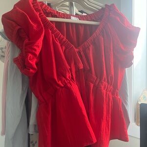 Red “Bubble” blouse